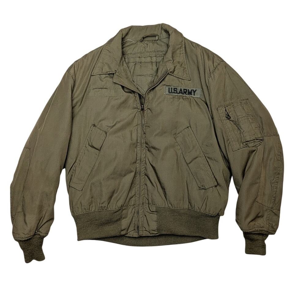 Vintage US Army CVC Cold Weather Bomber Tanker Jacket Men 23.5x23 Utility
